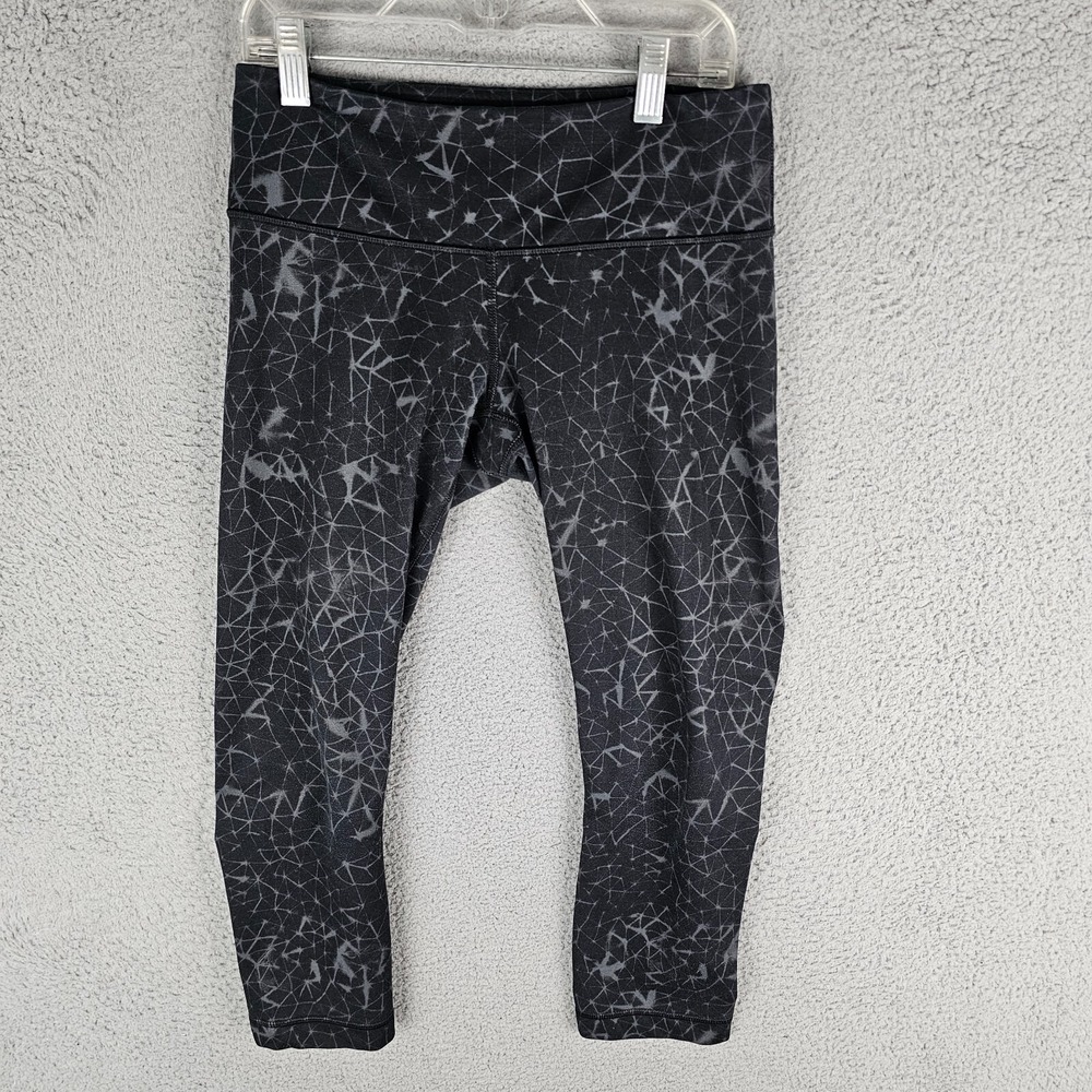 Lululemon Leggings Women 6 Gray Wunder Under Cropped Geometric Activewear